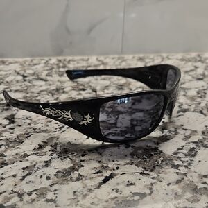 Harley-Davidson Black Sunglasses with Silver Flame Logo